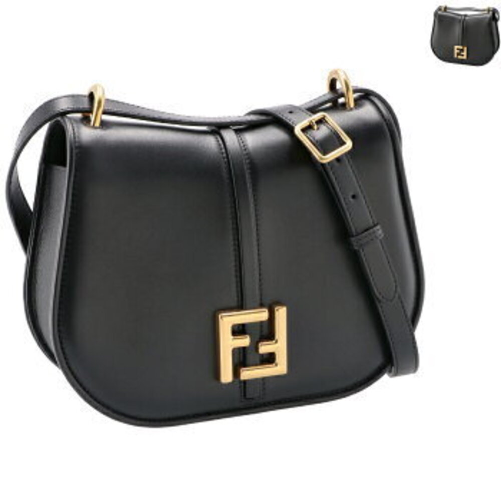 Fendi Camon Satchel Bag FF Logo Shoulder Crossbody